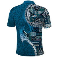 Samoan Siapo Art Tattoo Polynesian Pattern Polo Shirt Teal Color - Polynesian Pride