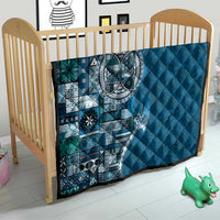 Samoan Siapo Art Tattoo Polynesian Pattern Quilt Teal Color - Polynesian Pride