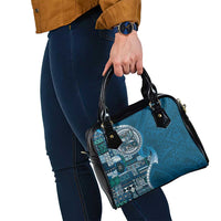 Samoan Siapo Art Tattoo Polynesian Pattern Shoulder Handbag Teal Color LT03 - Polynesian Pride