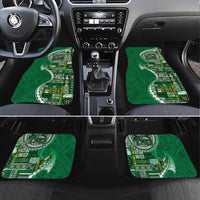 Samoan Siapo Art Tattoo Polynesian Pattern Car Mats Green Color - Polynesian Pride