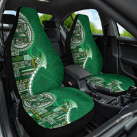 Samoan Siapo Art Tattoo Polynesian Pattern Car Seat Cover Green Color - Polynesian Pride