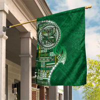 Samoan Siapo Art Tattoo Polynesian Pattern Garden Flag Green Color - Polynesian Pride