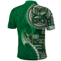 Samoan Siapo Art Tattoo Polynesian Pattern Polo Shirt Green Color - Polynesian Pride