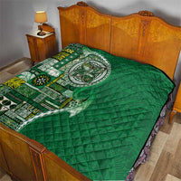 Samoan Siapo Art Tattoo Polynesian Pattern Quilt Green Color - Polynesian Pride