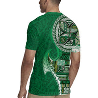 Samoan Siapo Art Tattoo Polynesian Pattern Rugby Jersey Green Color - Polynesian Pride