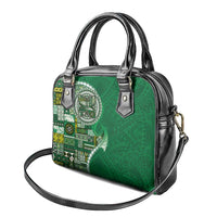 Samoan Siapo Art Tattoo Polynesian Pattern Shoulder Handbag Green Color LT03 - Polynesian Pride