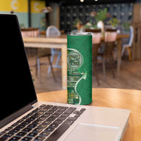 Samoan Siapo Art Tattoo Polynesian Pattern Skinny Tumbler Green Color - Polynesian Pride