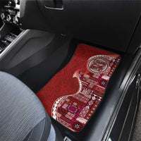 Samoan Siapo Art Tattoo Polynesian Pattern Car Mats Red Color - Polynesian Pride