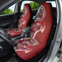 Samoan Siapo Art Tattoo Polynesian Pattern Car Seat Cover Red Color - Polynesian Pride