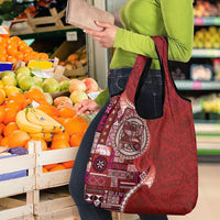 Samoan Siapo Art Tattoo Polynesian Pattern Grocery Bag Red Color LT03 - Polynesian Pride