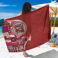 Samoan Siapo Art Tattoo Polynesian Pattern Sarong Red Color LT03 One Size 44 x 66 inches Red - Polynesian Pride