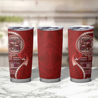 Samoan Siapo Art Tattoo Polynesian Pattern Tumbler Cup Red Color - Polynesian Pride