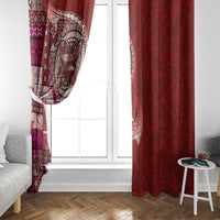 Samoan Siapo Art Tattoo Polynesian Pattern Window Curtain Red Color - Polynesian Pride