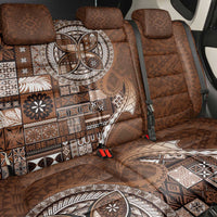 Samoan Siapo Art Tattoo Polynesian Pattern Back Car Seat Cover Brown Color - Polynesian Pride