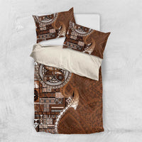 Samoan Siapo Art Tattoo Polynesian Pattern Bedding Set Brown Color - Polynesian Pride