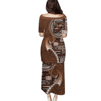 Samoan Siapo Art Tattoo Polynesian Pattern Puletasi Brown Color LT03 - Polynesian Pride