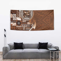 Samoan Siapo Art Tattoo Polynesian Pattern Tapestry Brown Color - Polynesian Pride