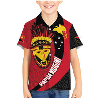 Papua New Guinea Mask Festival Family Matching Mermaid Dress and Hawaiian Shirt Papua Niugini Tribe Mask Melanesian Pattern