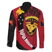 Papua New Guinea Mask Festival Family Matching Off Shoulder Short Dress and Hawaiian Shirt Papua Niugini Tribe Mask Melanesian Pattern LT03 - Polynesian Pride