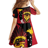 Papua New Guinea Mask Festival Family Matching Short Sleeve Bodycon Dress and Hawaiian Shirt Papua Niugini Tribe Mask Melanesian Pattern LT03 - Polynesian Pride