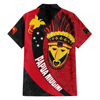 Papua New Guinea Mask Festival Family Matching Short Sleeve Bodycon Dress and Hawaiian Shirt Papua Niugini Tribe Mask Melanesian Pattern LT03 - Polynesian Pride