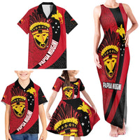 Papua New Guinea Mask Festival Family Matching Tank Maxi Dress and Hawaiian Shirt Papua Niugini Tribe Mask Melanesian Pattern