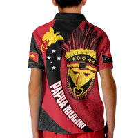 Papua New Guinea Mask Festival Kid Polo Shirt Papua Niugini Tribe Mask Melanesian Pattern LT03 - Polynesian Pride