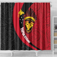 Papua New Guinea Mask Festival Shower Curtain Papua Niugini Tribe Mask Melanesian Pattern LT03 - Polynesian Pride