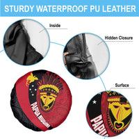 Papua New Guinea Mask Festival Spare Tire Cover Papua Niugini Tribe Mask Melanesian Pattern