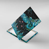 New Zealand Kea Bird Canvas Wall Art Maori Tattoo and Silver Fern Paua Shell Style