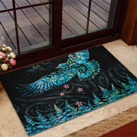 New Zealand Kea Bird Rubber Doormat Maori Tattoo and Silver Fern Paua Shell Style LT03 - Polynesian Pride