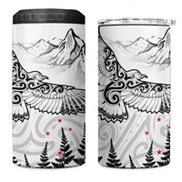 New Zealand Kea Bird 4 in 1 Can Cooler Tumbler Maori Tattoo and Silver Fern White Color LT03 One Size: 16 oz White - Polynesian Pride