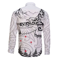 New Zealand Kea Bird Family Matching Tank Maxi Dress and Hawaiian Shirt Maori Tattoo and Silver Fern White Color LT03 - Polynesian Pride