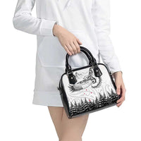 New Zealand Kea Bird Shoulder Handbag Maori Tattoo and Silver Fern White Color LT03 - Polynesian Pride