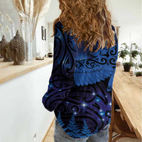 New Zealand Kea Bird Women Casual Shirt Maori Tattoo and Silver Fern Matariki Style LT03 - Polynesian Pride