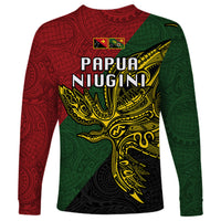 Papua New Guinea Chimbu Province Long Sleeve Shirt PNG Birds Of Paradise Polynesian Arty Style LT03 - Polynesian Pride