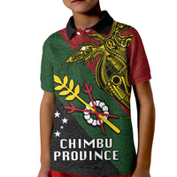 Custom Papua New Guinea Chimbu Province Kid Polo Shirt PNG Birds Of Paradise Polynesian Arty Style LT03 Kid Green - Polynesian Pride