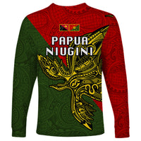 Papua New Guinea Eastern Highlands Province Long Sleeve Shirt PNG Birds Of Paradise Polynesian Arty Style LT03 - Polynesian Pride