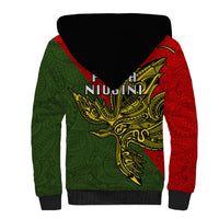 Papua New Guinea Eastern Highlands Province Sherpa Hoodie PNG Birds Of Paradise Polynesian Arty Style LT03 - Polynesian Pride