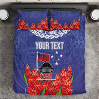 FAST Party Samoa Bedding Set Ula Fala Teuila Polynesian Tapa Pattern LT03 Blue - Polynesian Pride