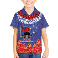 FAST Party Samoa Family Matching Tank Maxi Dress and Hawaiian Shirt Ula Fala Teuila Polynesian Tapa Pattern LT03 Son's Shirt Blue - Polynesian Pride