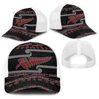 New Zealand Christmas Baseball Net Cap Meri Kirihimete Silver Fern Knit Style Red Color LT03 - Polynesian Pride