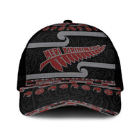 New Zealand Christmas Mesh Trucker Cap Meri Kirihimete Silver Fern Knit Style Red Color - Polynesian Pride