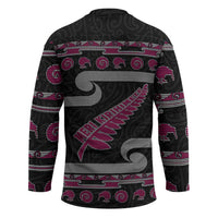 New Zealand Christmas Hockey Jersey Meri Kirihimete Silver Fern Knit Style Pink Color LT03 - Polynesian Pride