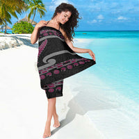 New Zealand Christmas Sarong Meri Kirihimete Silver Fern Knit Style Pink Color - Polynesian Pride