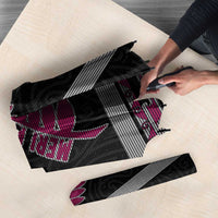 New Zealand Christmas Umbrella Meri Kirihimete Silver Fern Knit Style Pink Color - Polynesian Pride