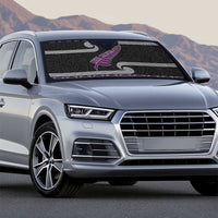 New Zealand Christmas Auto Sun Shade Meri Kirihimete Silver Fern Knit Style Purple Color - Polynesian Pride