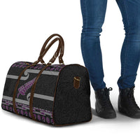 New Zealand Christmas Travel Bag Meri Kirihimete Silver Fern Knit Style Purple Color - Polynesian Pride