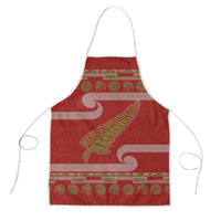 New Zealand Christmas Apron Meri Kirihimete Silver Fern Knit Style Green Color - Polynesian Pride