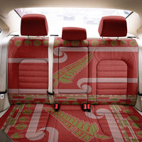 New Zealand Christmas Back Car Seat Cover Meri Kirihimete Silver Fern Knit Style Green Color - Polynesian Pride